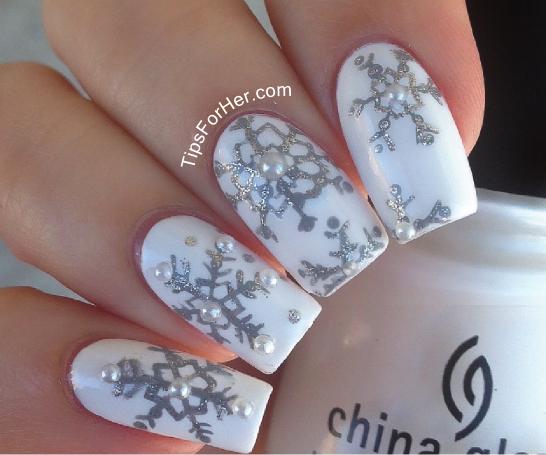 8. Acrylic Paint Snowflake Nail Designs for Beginners - wide 3
