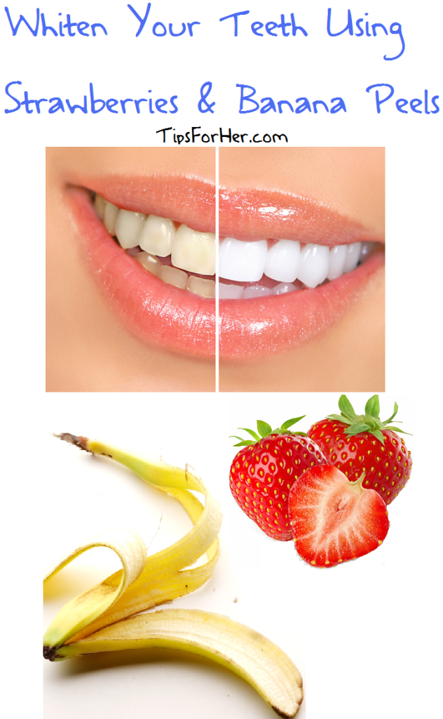 Whiten Teeth Using Strawberries & Banana Peels