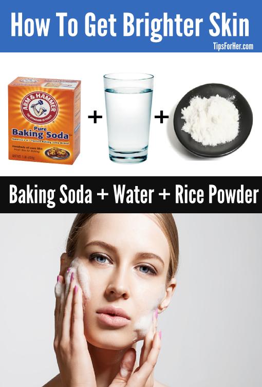 How To Get Brighter Skin Using Baking Soda & Rice Powder